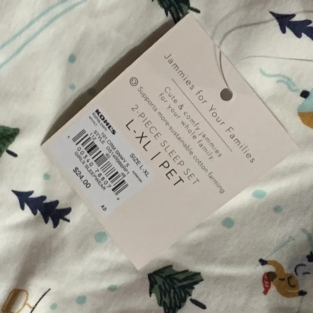 Pet LC Lauren Conrad Jammies For Your Families Cream Snowy Skier Bodysuit New